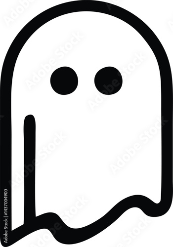 Eerie spectre silhouette with circular eyes
