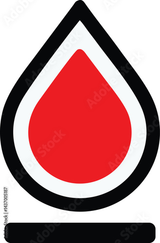 Stylized blood drop emblem with base