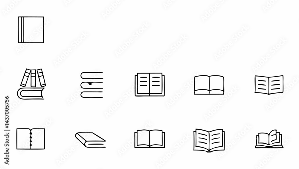 set of book related line icons textbook open boo.eps set of book related line icons textbook open boo.eps