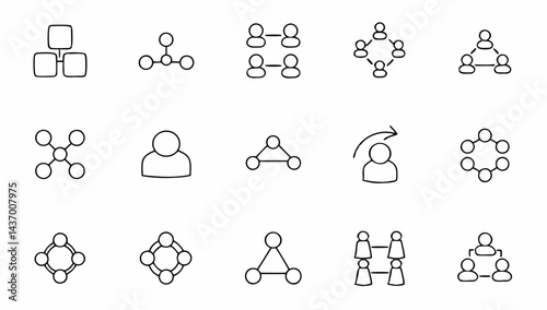 set of connect related line icons  network  link  .eps