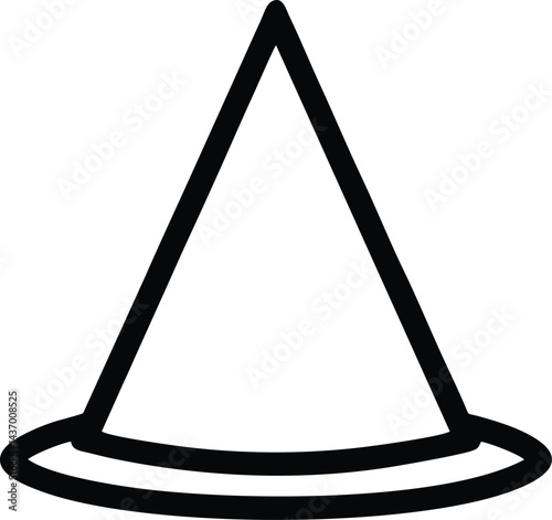 Pointed hat outline with brim