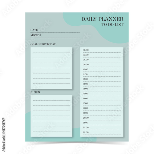 Modern and simple template for daily planner with soft pastel color of digital planner 1