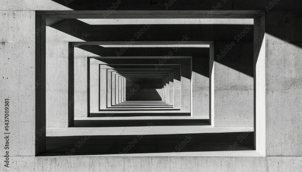Fototapeta premium Geometric concrete tunnel
