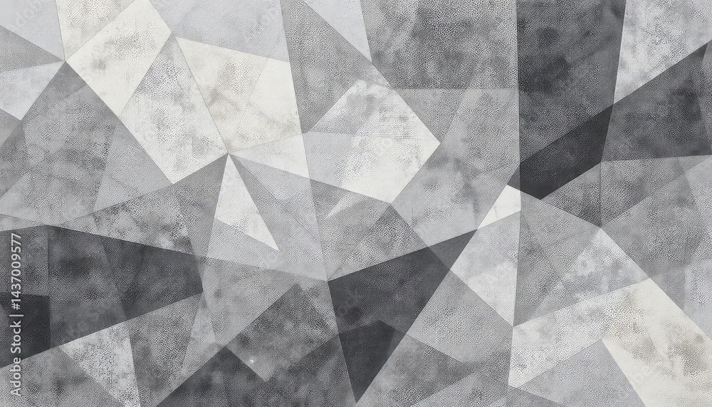 Abstract Gray Geometric Artwork: Textured Triangles in Monochrome Abstract Gray Geometric Artwork: Textured Triangles in Monochrome