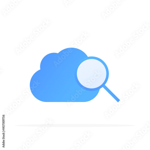cloud search icon, colored flat vector. modern and minimalist design.