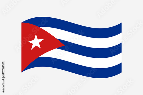 Flag of Cuba. Cuba wavy flag digital vector illustration.