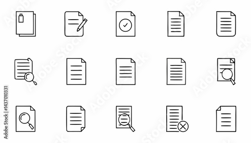 set of document related line icons  file  page  fo (1).eps