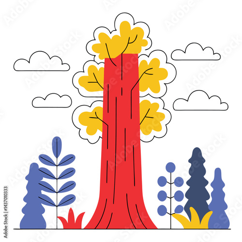 Majestic Trees and Forest Icons  sitka-spruce, ironwood, mesquite, sequoia, giant redwood, monkey puzzle, black walnut, kapok, coast redwood, douglas fir