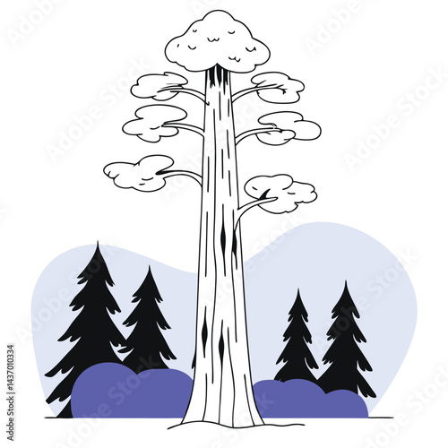 Majestic Trees and Forest Icons  sitka-spruce, ironwood, mesquite, sequoia, giant redwood, monkey puzzle, black walnut, kapok, coast redwood, douglas fir