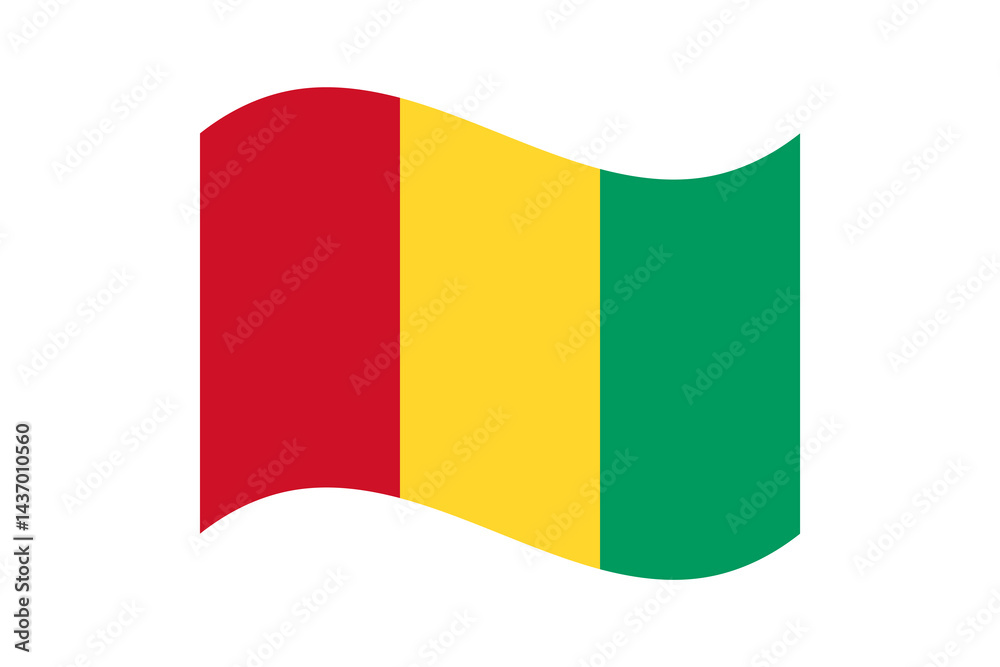 Fototapeta premium Flag of Guinea. Guinea wavy flag digital vector illustration.
