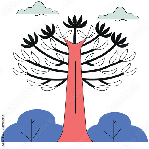 Majestic Trees and Forest Icons  sitka-spruce, ironwood, mesquite, sequoia, giant redwood, monkey puzzle, black walnut, kapok, coast redwood, douglas fir