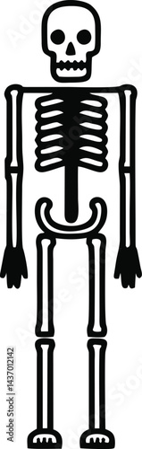 Bold skeleton figure starkly simple