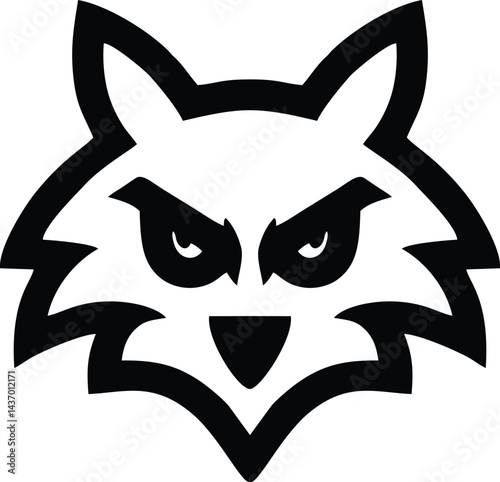 Black and white wolfs angry face