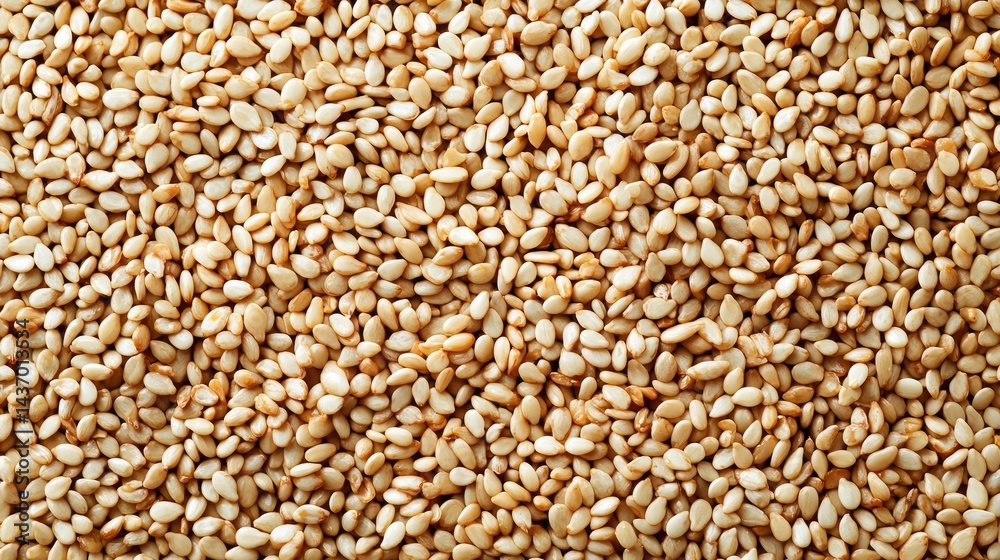 Obraz premium A symmetrical arrangement of sesame seeds forming a pattern