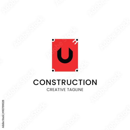 Free Download minimalist letter u logo design for construction company - GFXLoad