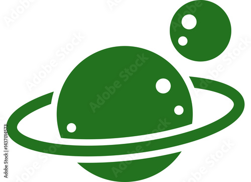 Planet with ring and moon