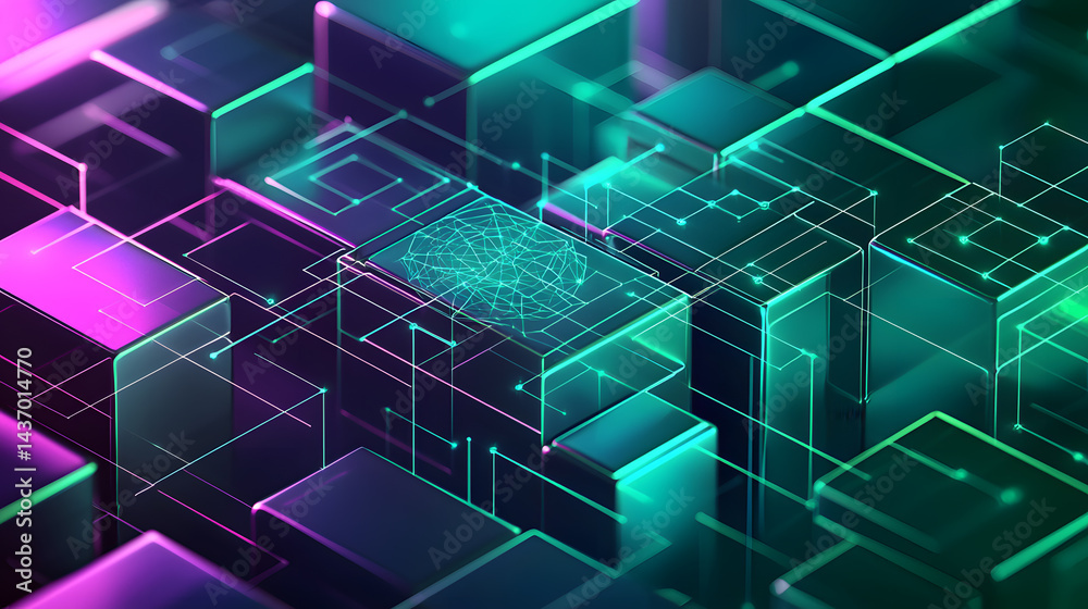 Fototapeta premium Advancing ai neural networks in smart flow technology digital space research paper innovative environment technical perspective