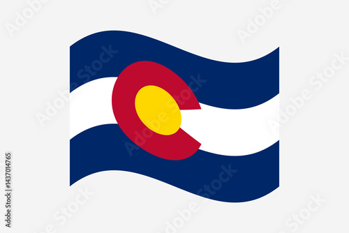 Flag of Colorado. Colorado wavy flag digital vector illustration. Fluttering flag.