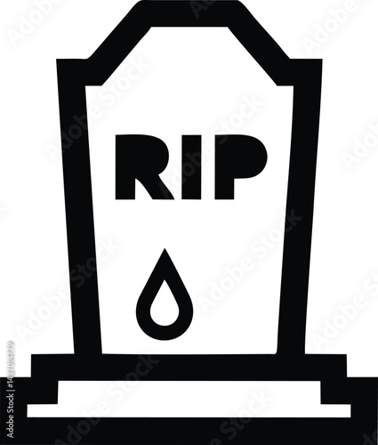 Grave marker displays a droplet motif