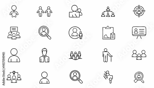 set of headhunting related line icons  hiring  rec (1).eps