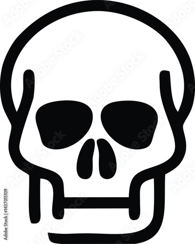 Stark blackandwhite skull graphic