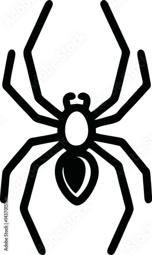 Stylized eightlegged creature in black outline