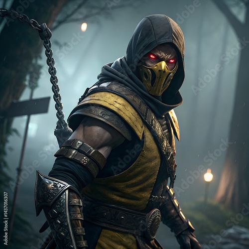 Scorpion Mortal Kombat. Created by Ai. 
