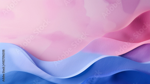 Gentle Gradient Waves of Pink and Blue