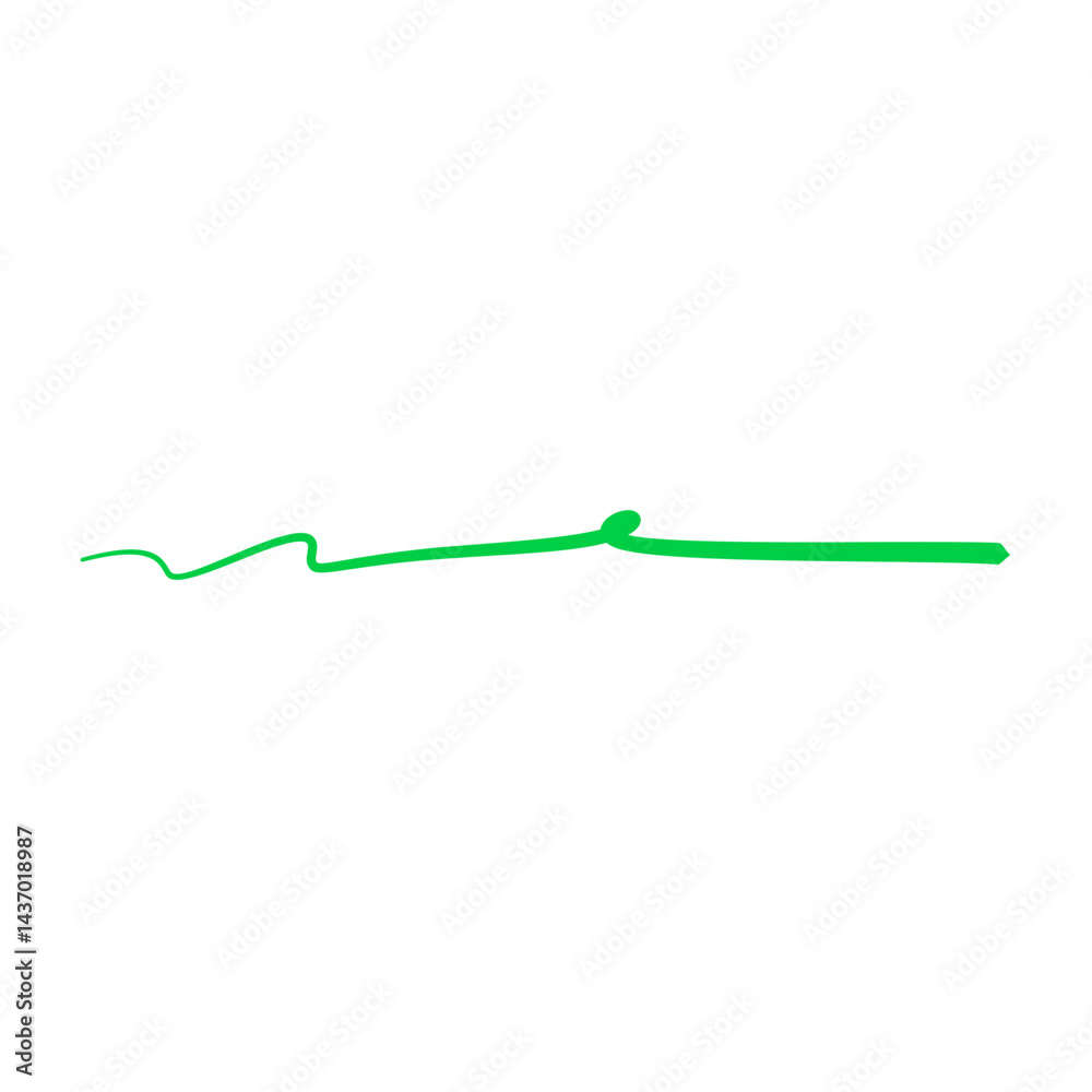 Green hand drawn underline and marker element Green hand drawn underline and marker element
