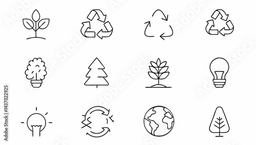 set of recycling related line icons  eco  save  re (1).eps