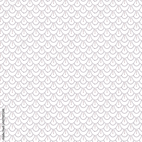 Minimal Dotted Scallop Seamless Pattern for Textile Print on Fabric, Elegant Geometric Design