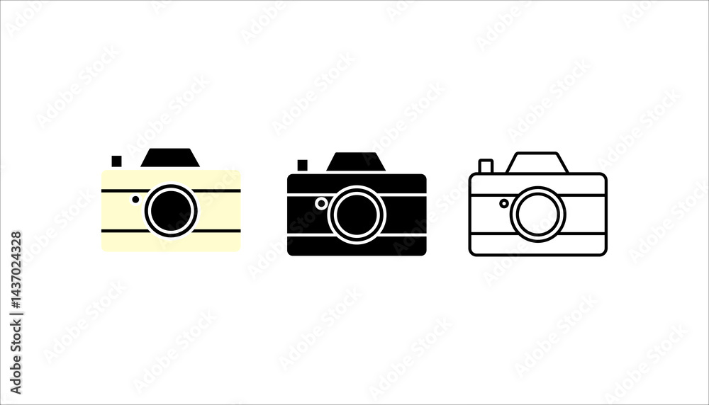 Camera icon set. flat illustration of vector icon on white background Camera icon set. flat illustration of vector icon on white background