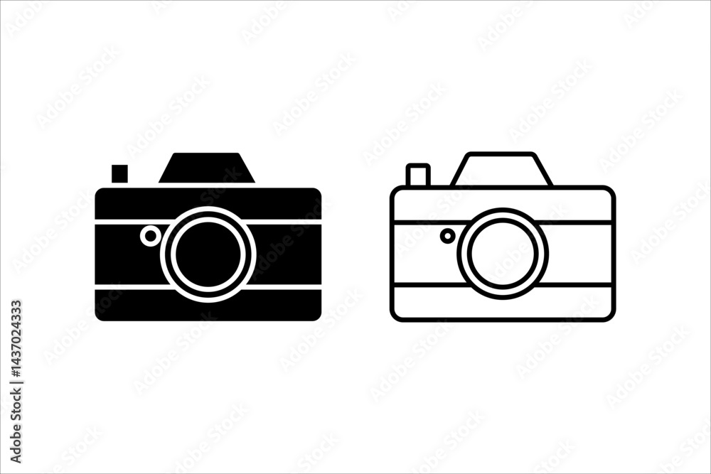 Camera icon set. flat illustration of vector icon on white background Camera icon set. flat illustration of vector icon on white background