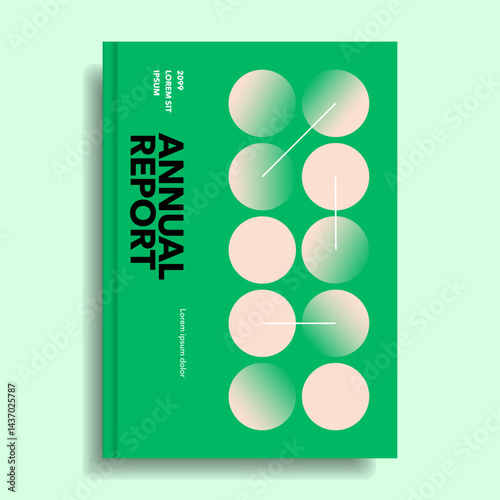 기하학적이고 모던한 표지 디자인, 브로셔 연차보고서 리플렛 전단지 프레젠테이션 - Modern green cover design for brochures, annual reports, flyers, and business presentations