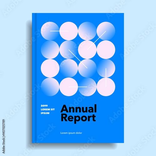 기하학적이고 모던한 표지 디자인, 브로셔 연차보고서 리플렛 전단지 프레젠테이션 - Modern blue cover design for brochures, annual reports, flyers, and business presentations