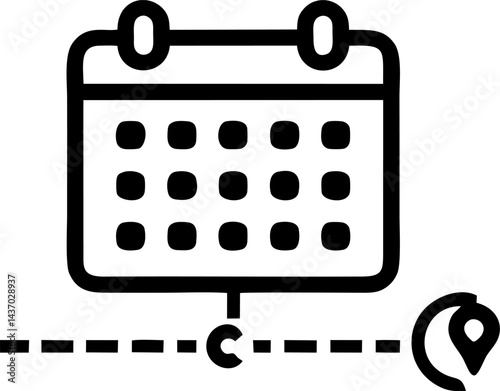 Calendar appointment links to location pin