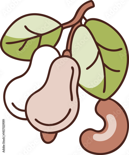 Fruit and Flowering Trees Collection olive, avocado, cherry, plum, pear, hazelnut, cashew, almond, magnolia, dogwood Illustration