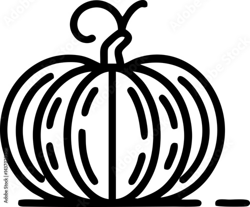 Round orange squash with curly stem