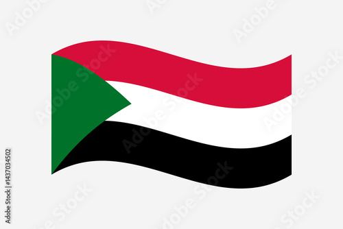 Free Download Flag of Sudan. Sudan wavy flag digital vector illustration. Fluttering flag. - GFXLoad