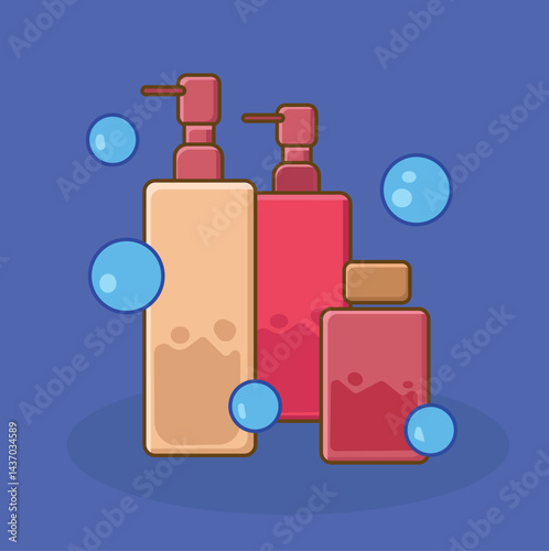 Lather & Shine: A Vibrant Shampoo Illustration