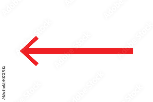 Blue horizontal straight arrow. Thin long arrow vector icon. Right thin line, blue cursor, horizontal arrow long