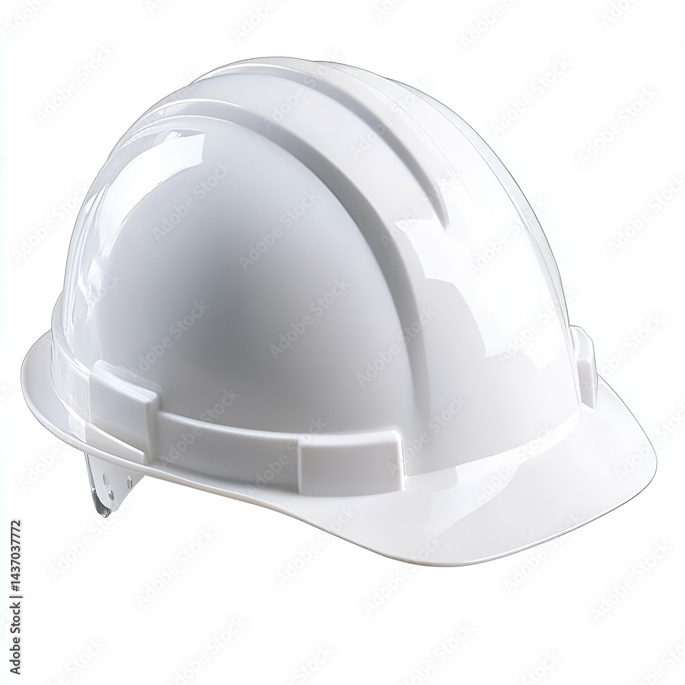 Fototapeta premium White safety hard hat for construction work