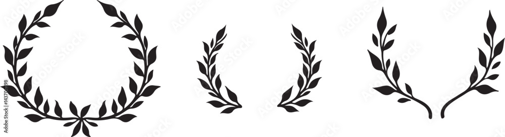 Fototapeta premium set of laurel wreaths