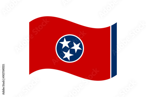 Flag of Tennessee. Tennessee wave flag digital vector illustration. Fluttering flag.