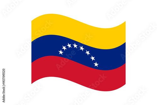 Flag of Venezuela. Venezuela wavy flag digital vector illustration. Fluttering flag.