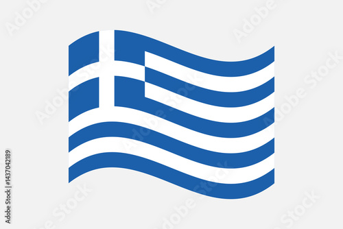 Flag of Greece. Greece wavy flag digital vector illustration. Fluttering flag.