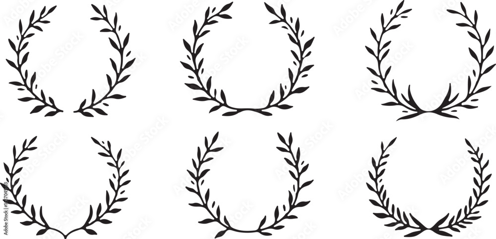 Obraz premium set of laurel wreaths