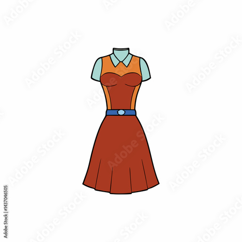 red dress isolated on white