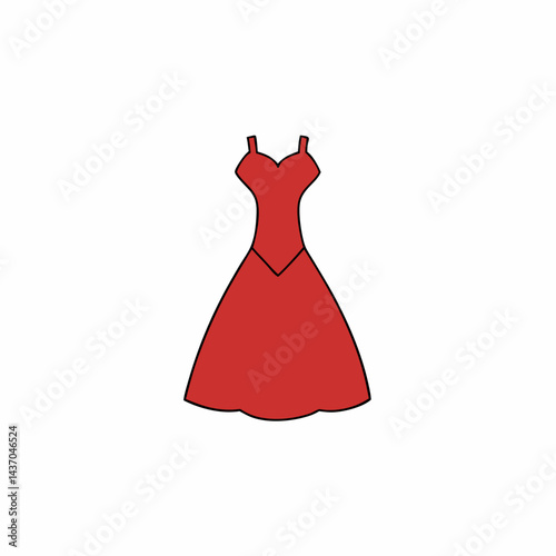 red dress isolated on white background