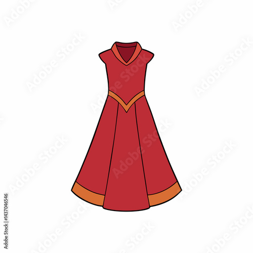 red dress isolated on white
